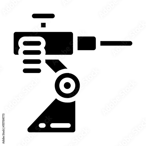 Machine Gun Turret Solid Icon