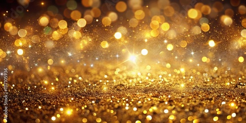 Gold glitter particles background with shining sparkle light, gold, glitter, particles, abstract, motion, background, shine