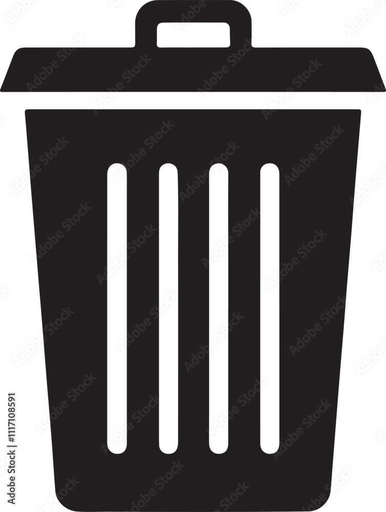 trash can minimal silhouette style vector art illustration on a white background.
trash can minimal silhouette style vector art illustration on a white background.