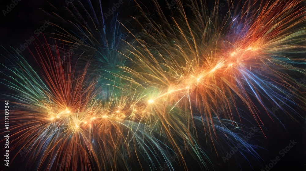 Exploding in the background A glowing with fireworks created with generative Ai Exploding in the background A glowing with fireworks created with generative Ai