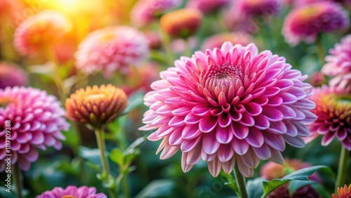 A beautiful blooming chrysanthemum in a garden, chrysanthemum, flower, garden, bloom, nature, plant, petal, vibrant, colorful