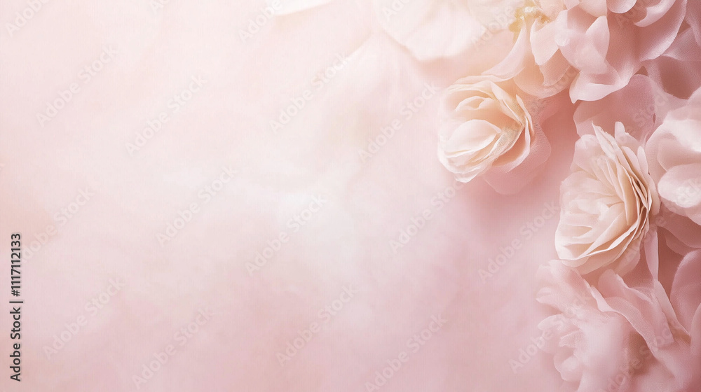 Fototapeta premium Pink floral background with soft romantic tones
