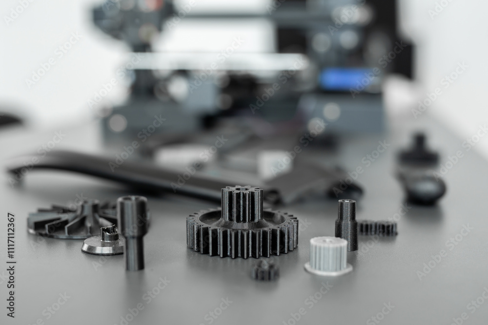3d printed objects on the table in the laboratory 3d printed objects on the table in the laboratory