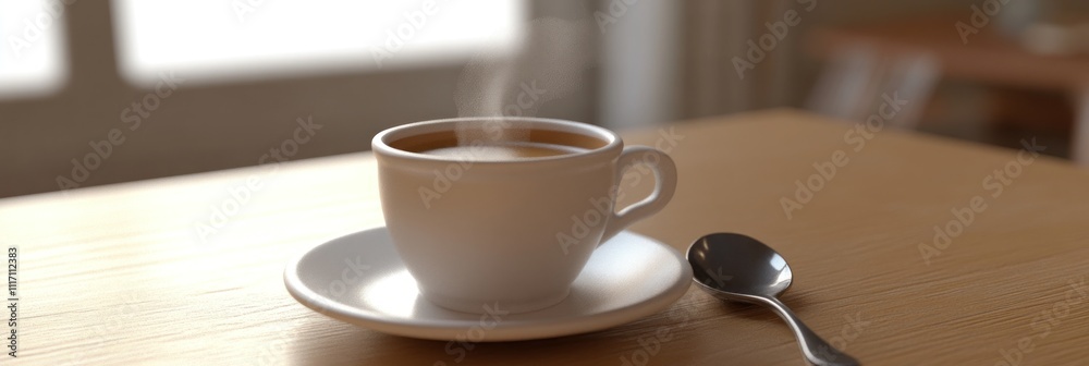 A steaming cup of coffee on a wooden table, inviting warmth and comfort. A steaming cup of coffee on a wooden table, inviting warmth and comfort.