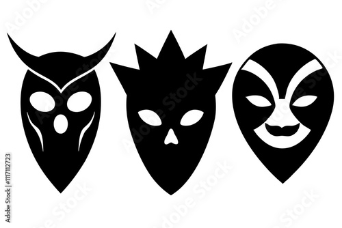 Mask | isolated vector silhouette illustration on white background