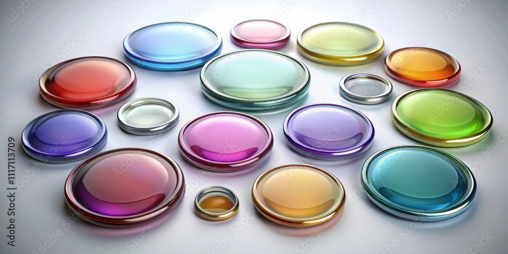 Glass buttons and round shapes in glossy rendering, glass, buttons,round, shapes, glossy,rendering, reflection, shiny Glass buttons and round shapes in glossy rendering, glass, buttons,round, shapes, glossy,rendering, reflection, shiny