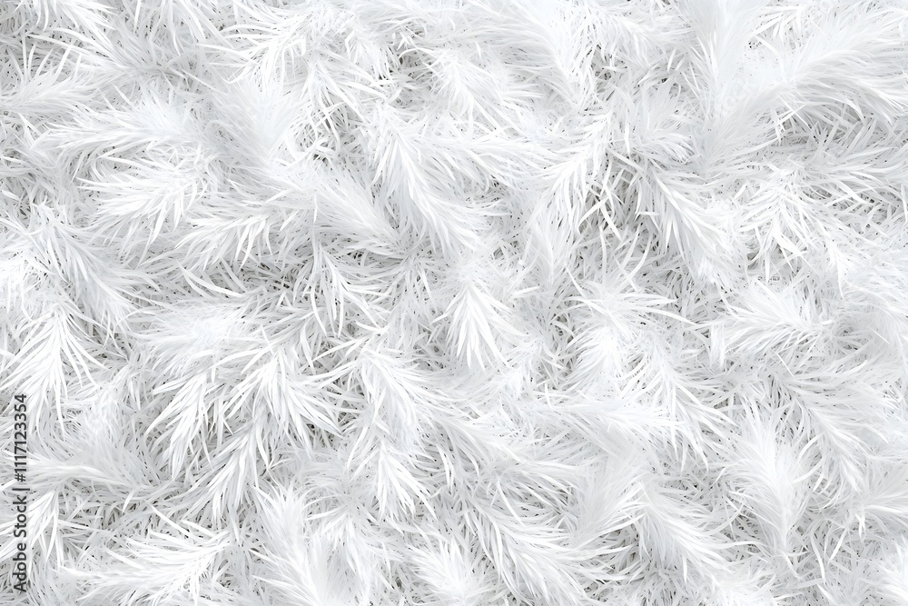 Obraz premium A close-up view of soft, white, feather-like textures creating a fluffy background.