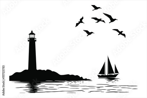 Baltic Sea Lighthouse Silhouette