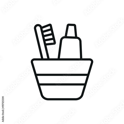 Toothbrush set icon features clean lines and elegance, enhancing any digital concept.