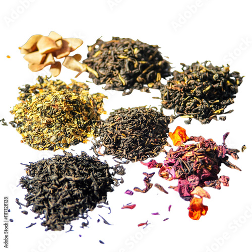 Obraz na płótnie tea leaves on white w salonie