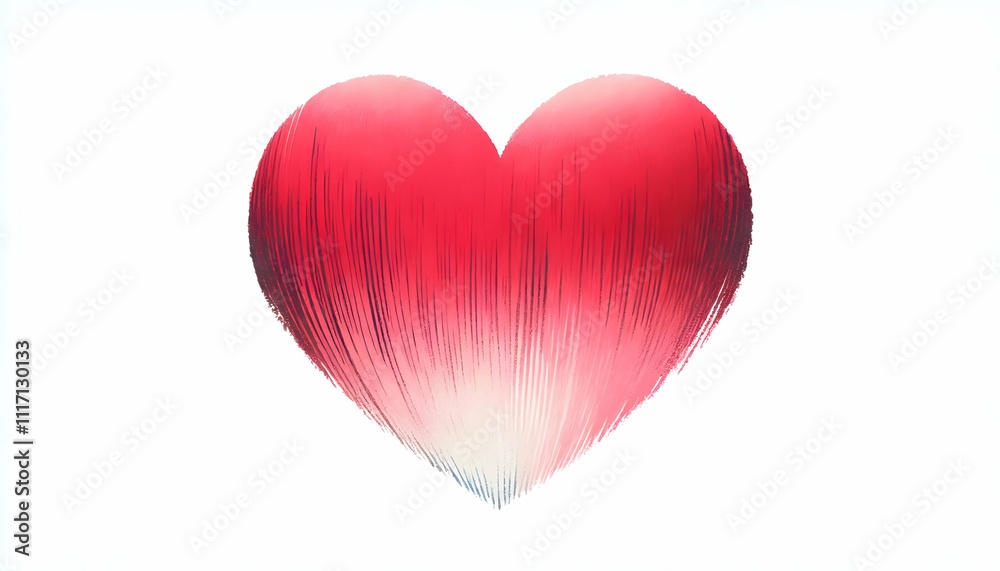 Valentine A hand-drawn painted red heart fading into a light pink gradient, symbolizing tenderness and care, i3 Valentine A hand-drawn painted red heart fading into a light pink gradient, symbolizing tenderness and care, i3