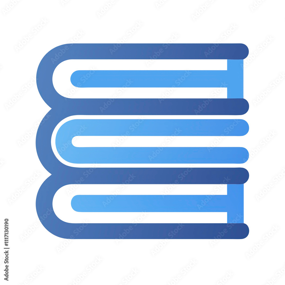 Three stacked blue books in simple outline style Three stacked blue books in simple outline style