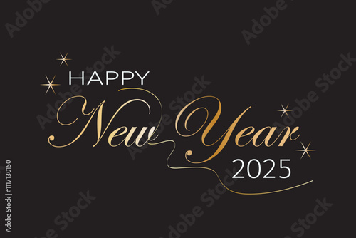 Happy New Year 2025 greeting card