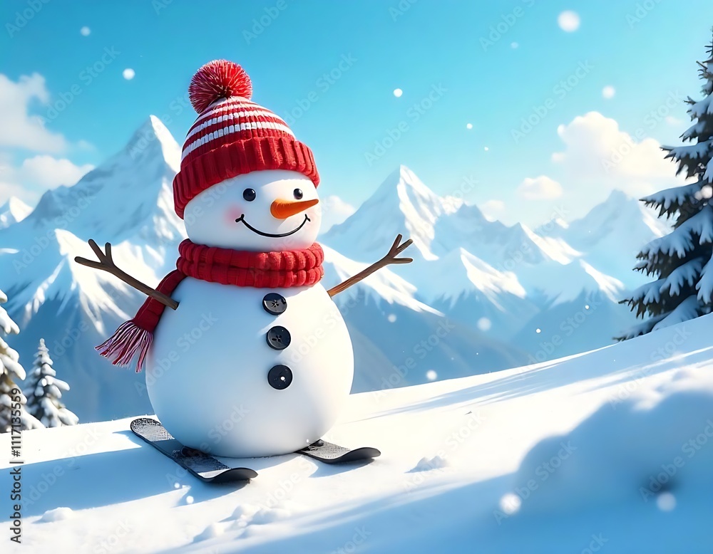 Obraz premium snowman on the snow