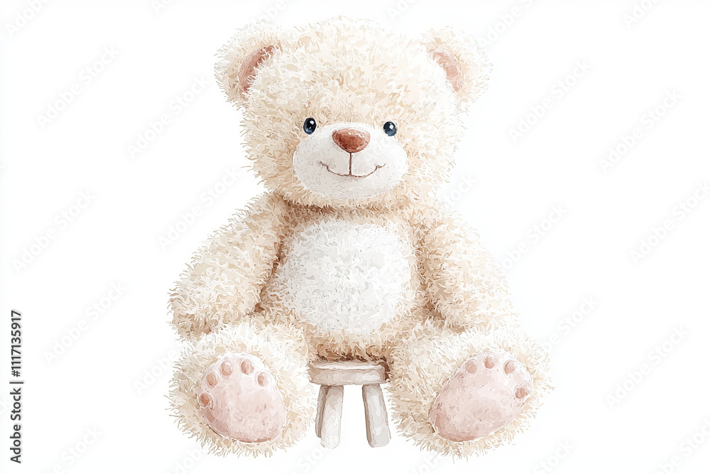 Fluffy teddy bear illustration with soft fur and friendly smile, perfect for children decor or gifts. This whimsical design adds warmth and charm to any space Fluffy teddy bear illustration with soft fur and friendly smile, perfect for children decor or gifts. This whimsical design adds warmth and charm to any space