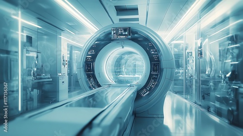 Advanced medical imaging procedure in high-tech hospital environment