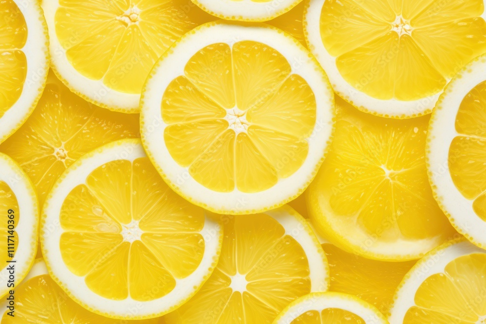 Lemon slices placed in a pattern with visible pulp details and textured peel, creating a bright and lively citrus theme. Lemon slices placed in a pattern with visible pulp details and textured peel, creating a bright and lively citrus theme.