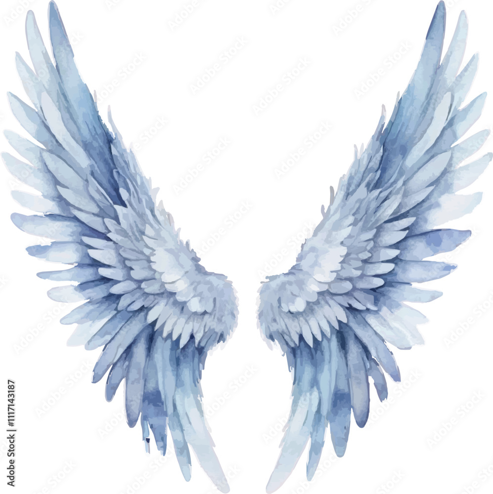 Obraz premium A pair of rainbow colored angel wings on a white background