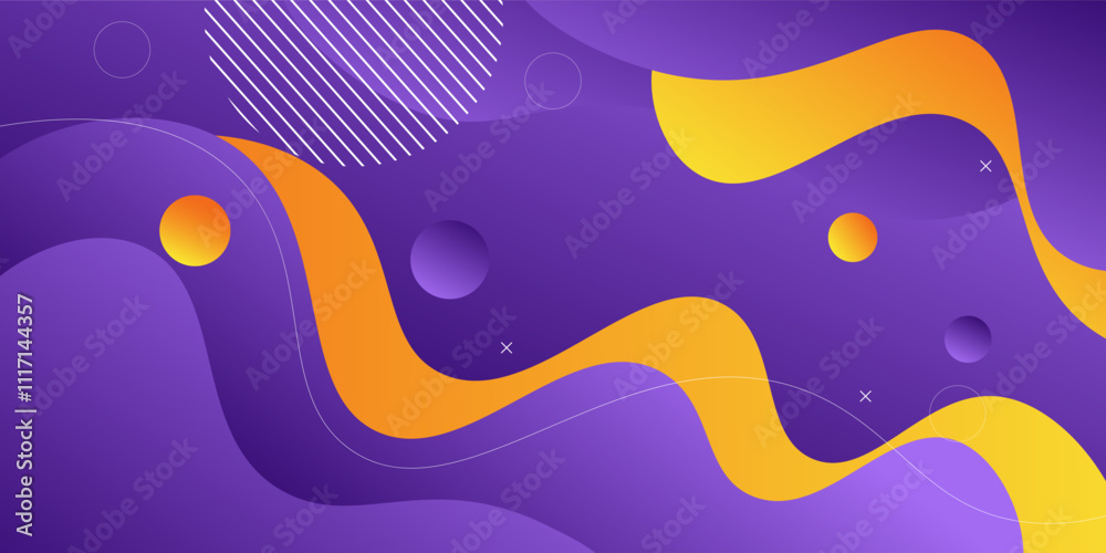 Popular wavy purple and yellow abstract background with shadow and wavy lines. Dark black purple gradient color on the background. Eps10 Popular wavy purple and yellow abstract background with shadow and wavy lines. Dark black purple gradient color on the background. Eps10