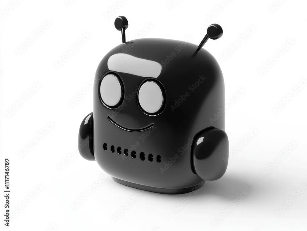 Fototapeta premium Black Robot with Smile