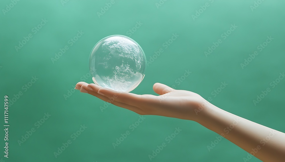 Hand Holding Earth Globe Environmental Conservation Concept Hand Holding Earth Globe Environmental Conservation Concept