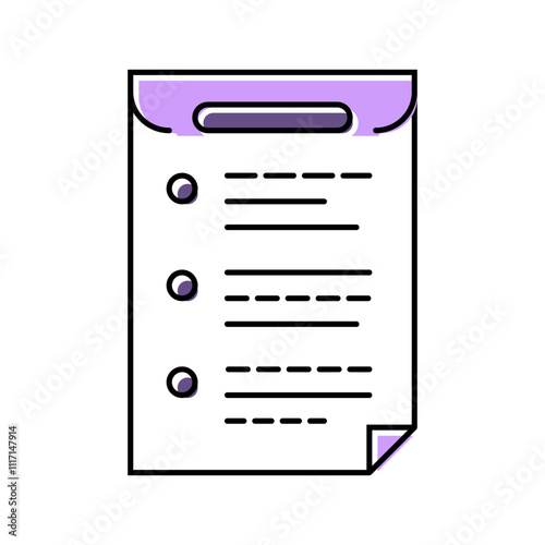 bullet points list color icon vector. bullet points list sign. isolated symbol illustration