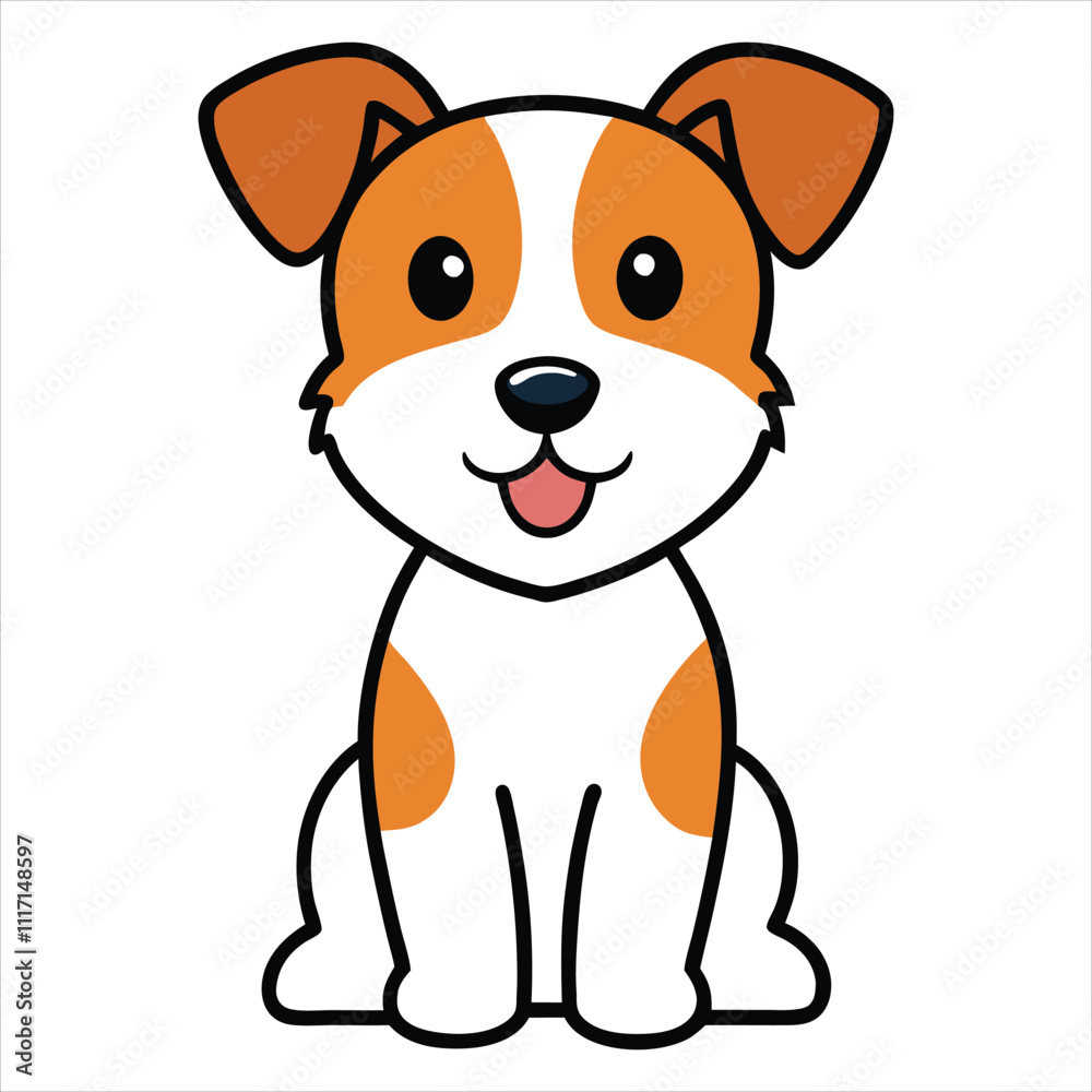 Fototapeta premium Cute Baby Wire Fox Terrier Dog Sitting Vector Illustration Design