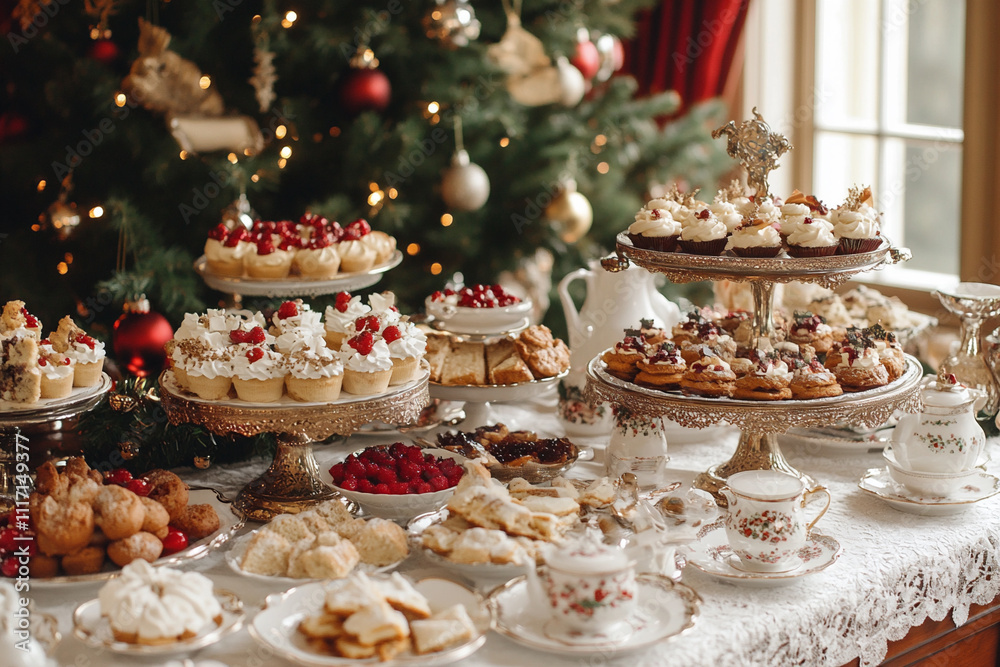 Naklejka premium High-resolution image of a luxurious Christma