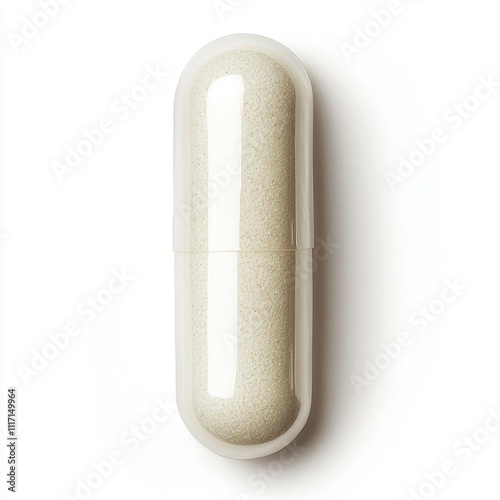 White Capsule on Neutral Background