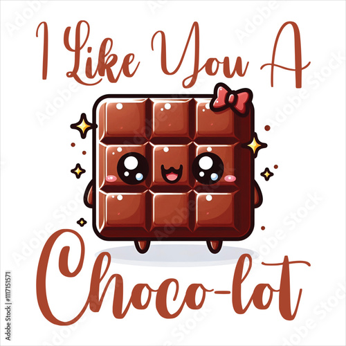 I Like You A Choco-lot  Funny Valentine's Puns T Shirt Design