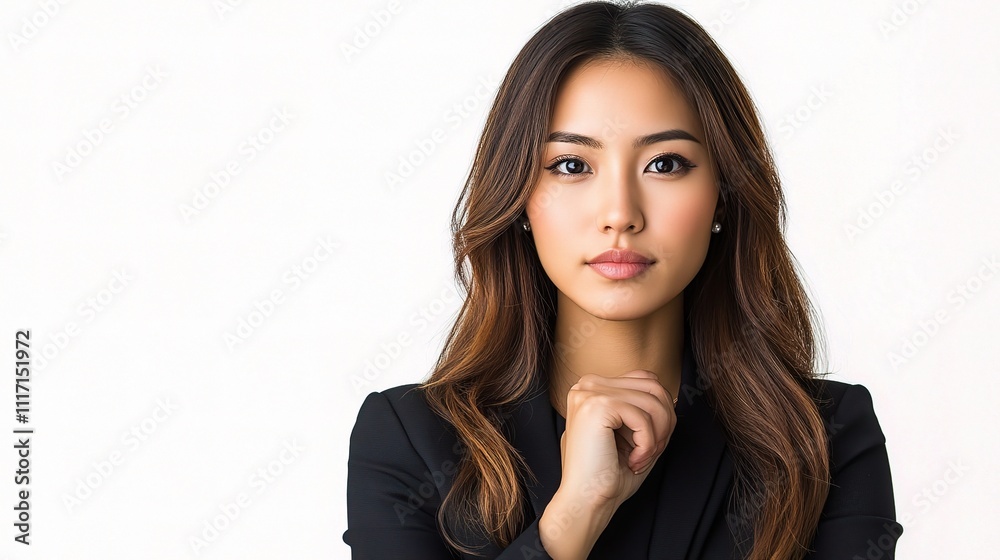 Confident Asian Businesswoman Posing Against Clean Background Confident Asian Businesswoman Posing Against Clean Background