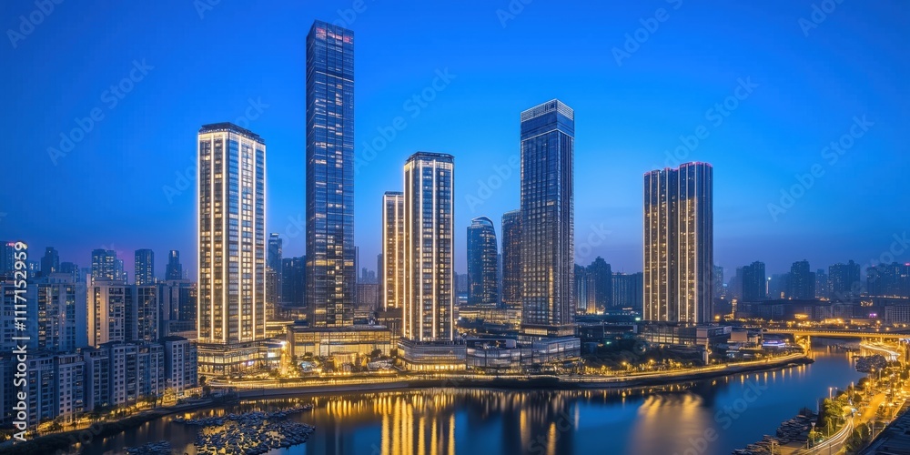 Fototapeta premium country marina at night 