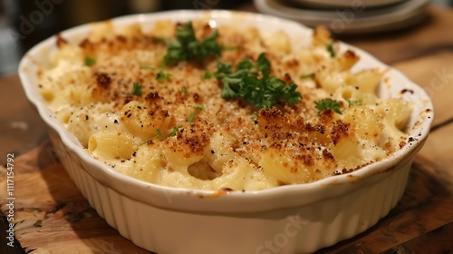 Gourmet mac and cheese with truffle oil