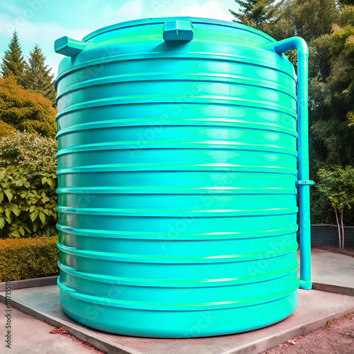 A large water tank, typically made of durable material, designed