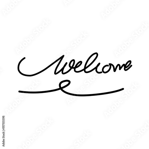 Welcome set of hand written calligraphy
