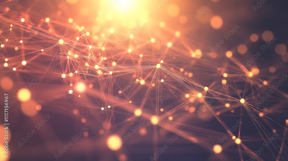 Fototapeta premium Abstract network connections with glowing dots.