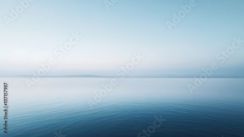 Wallpaper Mural Serene Blue Landscape with Calm Water and Soft Horizon Torontodigital.ca