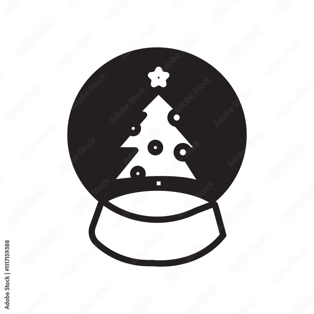 christmas snow globe solid black christmas snow globe solid black