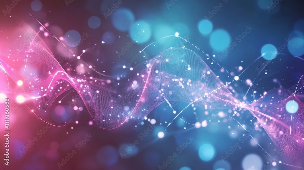 Fototapeta premium Colorful abstract light trails with sparkle effects.