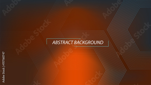 Abstract futuristic orange background geometric line with gradient dark. Vector illustration	