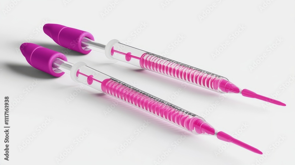 Colorful medical syringes on white background. Colorful medical syringes on white background.