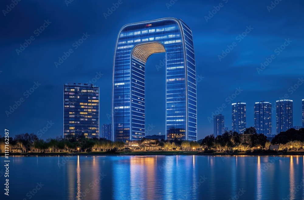 Naklejka premium country skyline at night 