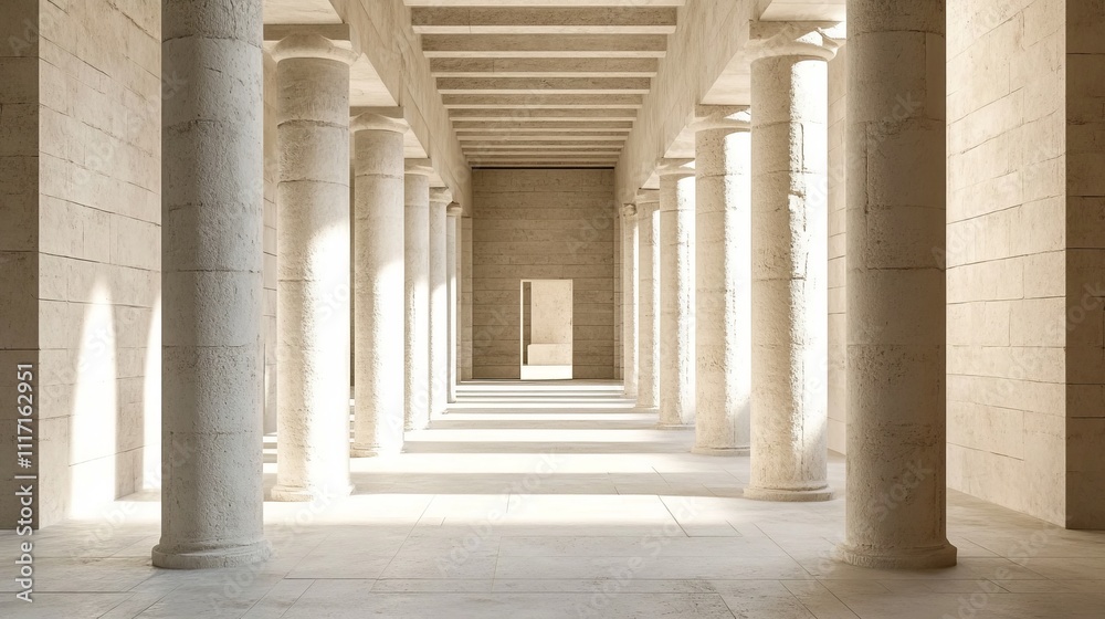 Elegant columns in a spacious, bright hall. Elegant columns in a spacious, bright hall.