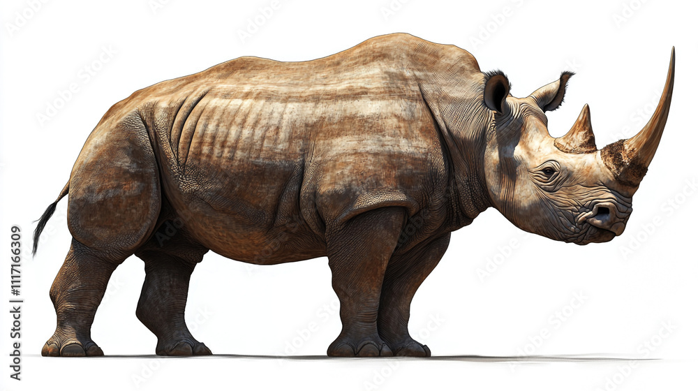 Obraz premium Powerful White Rhino Wildlife Animal African Savannah