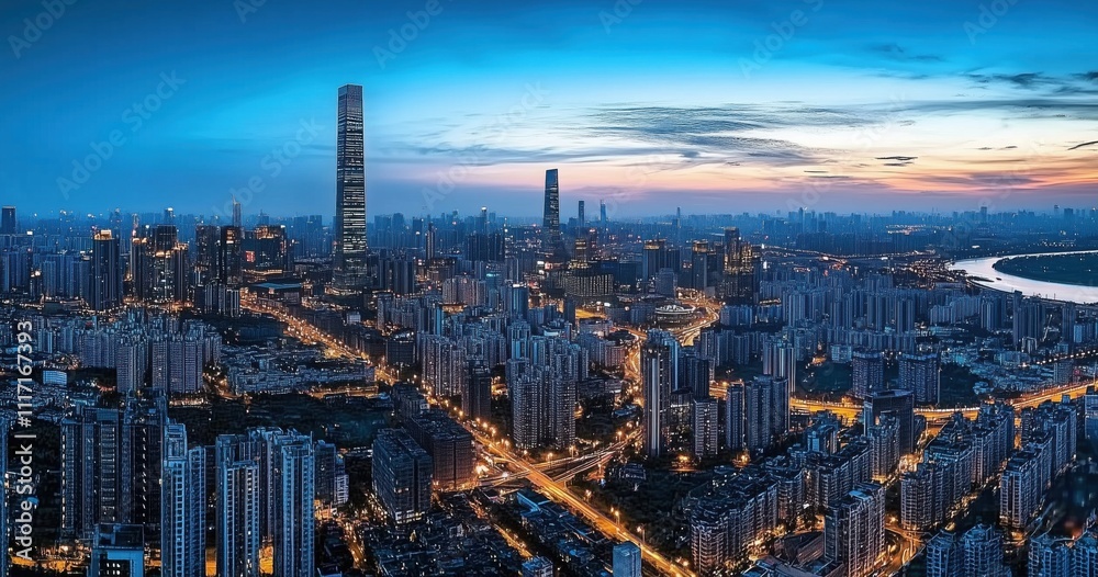Fototapeta premium sunrise over the city