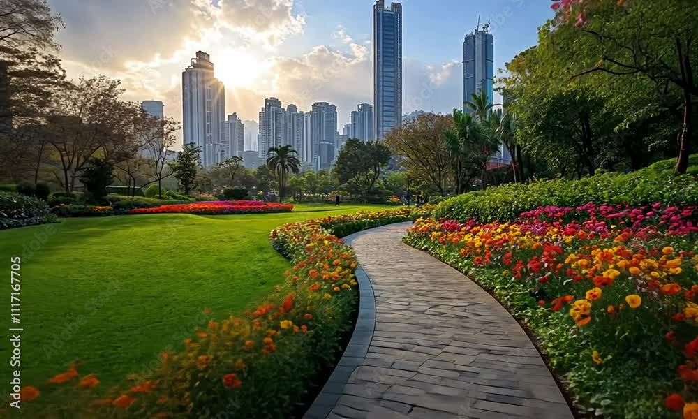 Urban Oasis: A Serene Garden Amidst the Hong Kong Skyline Urban Oasis: A Serene Garden Amidst the Hong Kong Skyline
