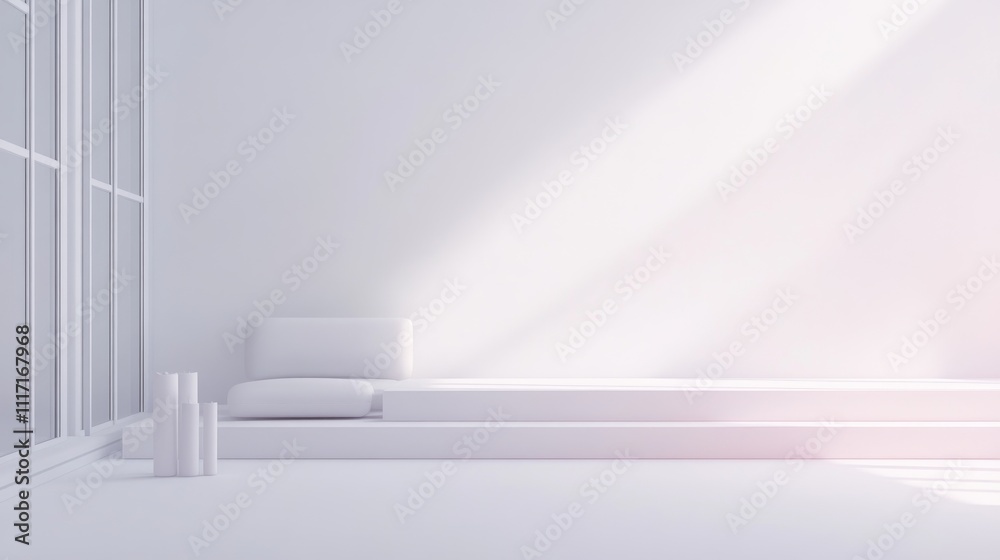 Minimalist interior with soft natural light. Minimalist interior with soft natural light.