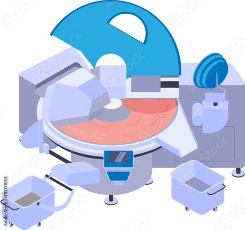 Isometric Meat Bowl Cutter Machine