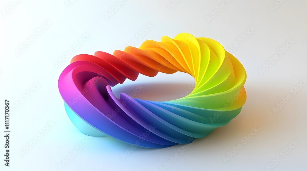 Colorful rainbow swirl abstract 3D render. Colorful rainbow swirl abstract 3D render.