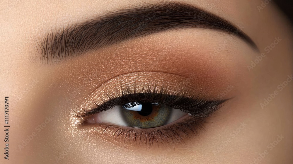 Fototapeta premium Close-Up of Beautiful Eye with Intricate Makeup and Luscious Lashes